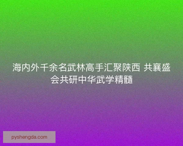 海内外千余名武林高手汇聚陕西 共襄盛会共研中华武学精髓