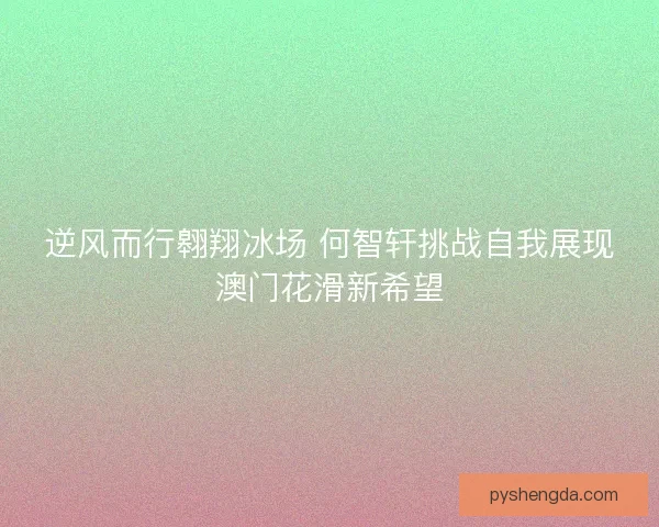 逆风而行翱翔冰场 何智轩挑战自我展现澳门花滑新希望